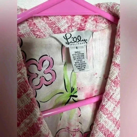 VINTAGE Lily Pulitzer Tweed 3/4 Sleeve Silk Lined Blazer with Matching top Set - Picture 3 of 12